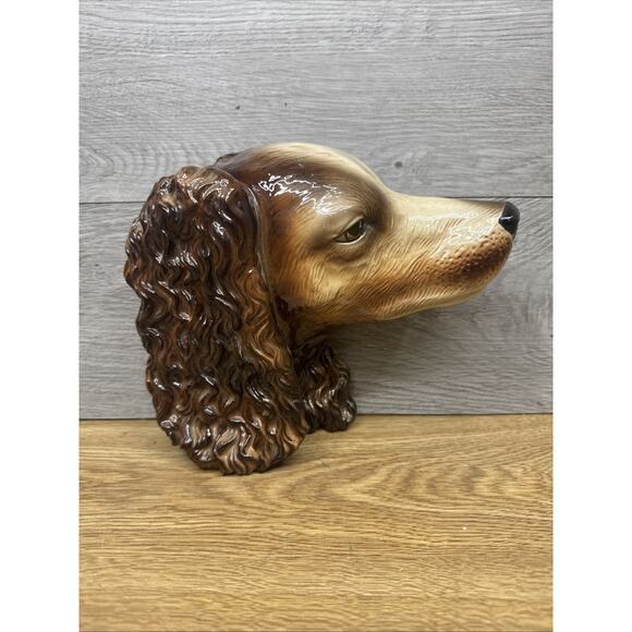 Vintage Jema Holland Spaniel Dog Wall Hanging Figurine Ceramic 8.5” x 7” - Picture 1 of 12